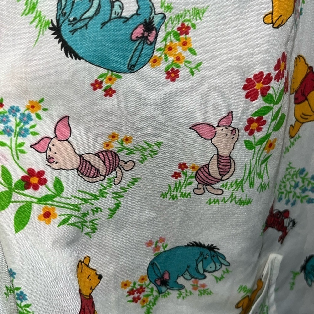 Adorable vintage Winnie the Pooh Piglet Eyore button down sleep top blouse m - Picture 10 of 14